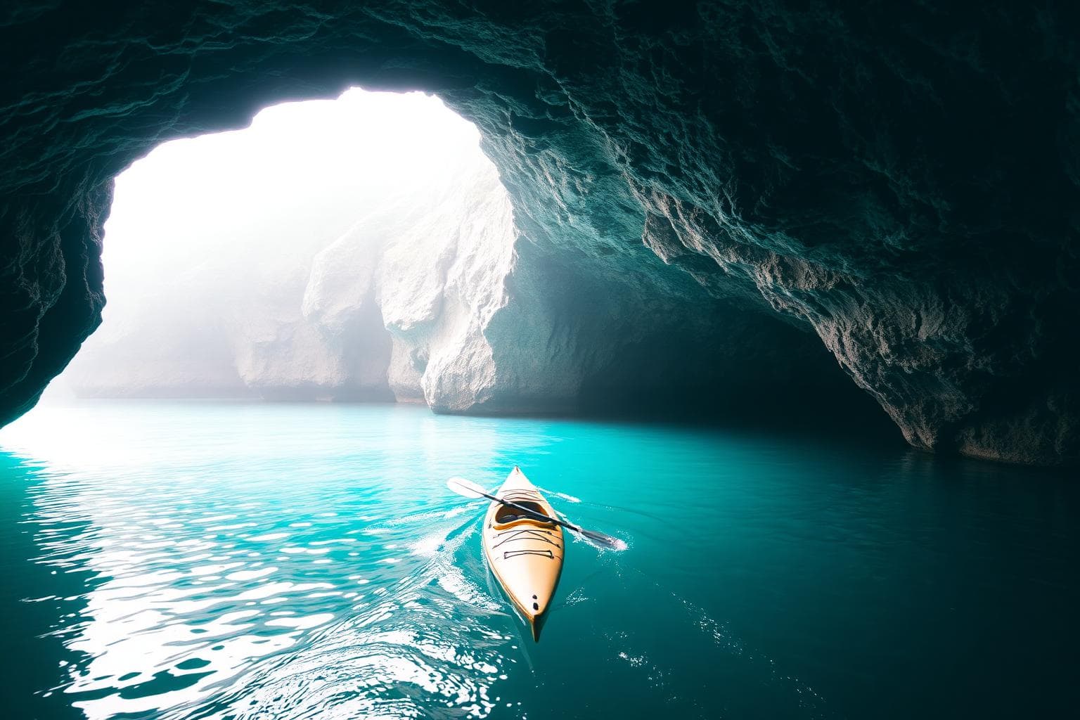 Hidden sea cave